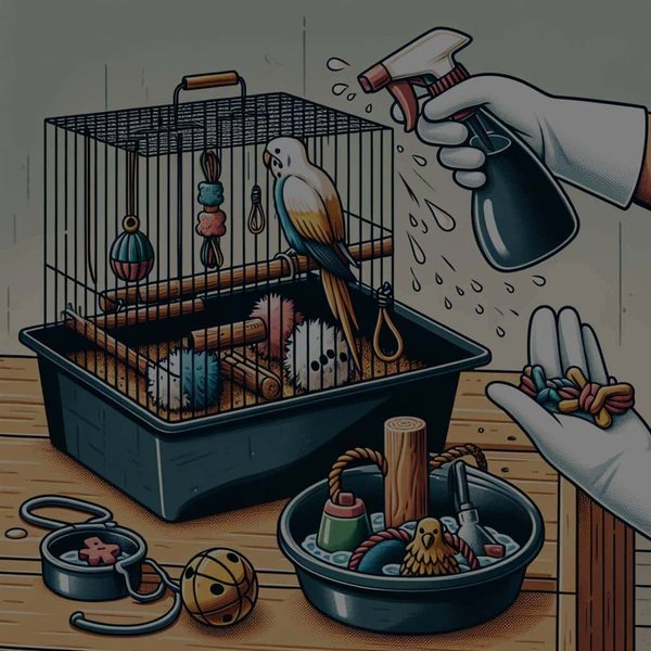 What's the Most Effective Way to Clean and Disinfect a Pet Bird's Cage and Toys?